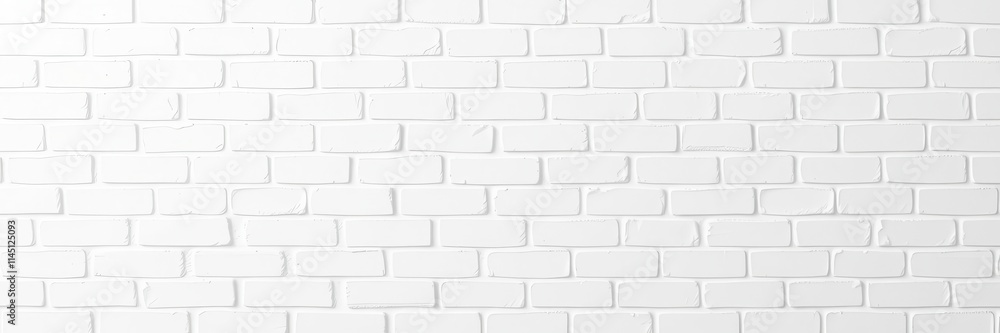 Obraz premium White brick wall with a smooth texture and clean finish, perfect for backgrounds in photography or design projects, photography, clean, finish
