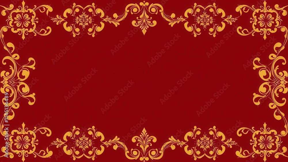 Ornate and elegant wallpaper design featuring rich royal floral patterns in gold and burgundy colors, royal, burgundy, vintage Ornate and elegant wallpaper design featuring rich royal floral patterns in gold and burgundy colors, royal, burgundy, vintage