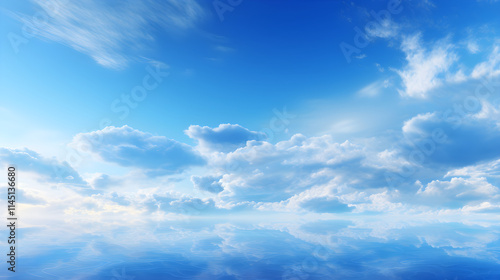 Serene Beauty of Pristine Blue Sky: A Timeless Portrayal of Nature's Undisturbed Grandeur