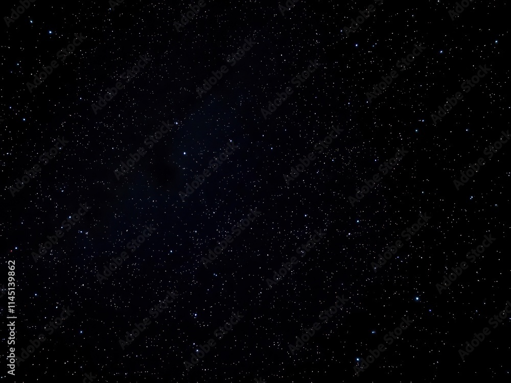 Fototapeta premium Starry night sky with bright sparkling stars on deep black background, galaxy, milky way, sparkling