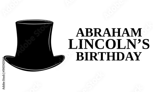 Background silhouette of Abraham Lincoln's birthday hat, US President. Vector illustration