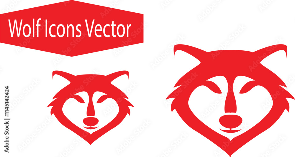 Wolf icons vector Wolf icons vector
