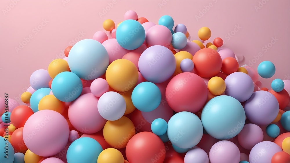 Abstract arrangement of colorful soft balls. Abstract arrangement of colorful soft balls.