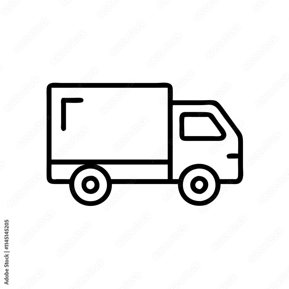 Minimalist delivery truck icon representing logistics and transportation services Minimalist delivery truck icon representing logistics and transportation services