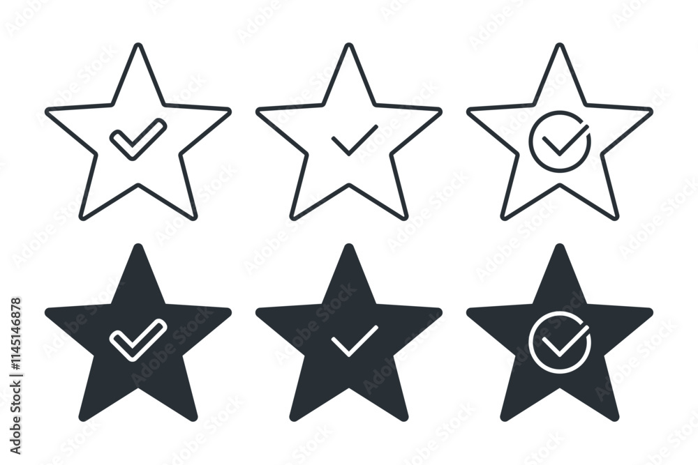 Star quality check icon. Illustration vector Star quality check icon. Illustration vector