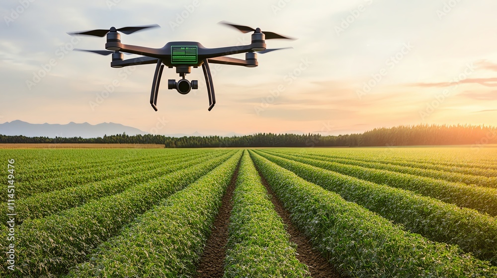 HighTech Agricultural Monitoring with Drones capturing a futuristic pastel-toned field with drones flying over crops, displaying real-time data overlays. HighTech Agricultural Monitoring with Drones capturing a futuristic pastel-toned field with drones flying over crops, displaying real-time data overlays.