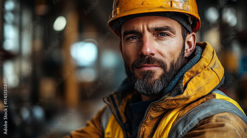 portrait of a construction worker in uniform, portrait of a construction worker portrait of a construction worker in uniform, portrait of a construction worker