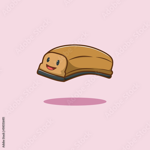 A chalkboard eraser with cute expression. Illustration vector.