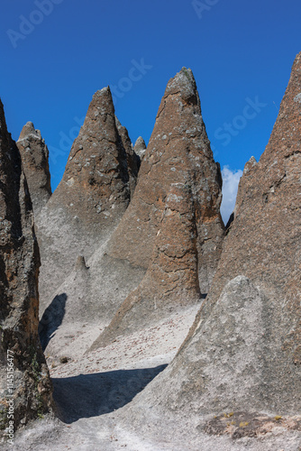 Pampachiri Stone Forest in Andahuaylas Peru. It is a spectacular rocky landscape in pointed or mushroom shapes, product of the eruption of the Qarwarasu and Sotaya volcanoes. 