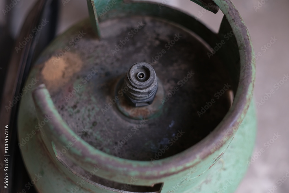 Close-up View of an Old Gas Cylinder Valve Close-up View of an Old Gas Cylinder Valve