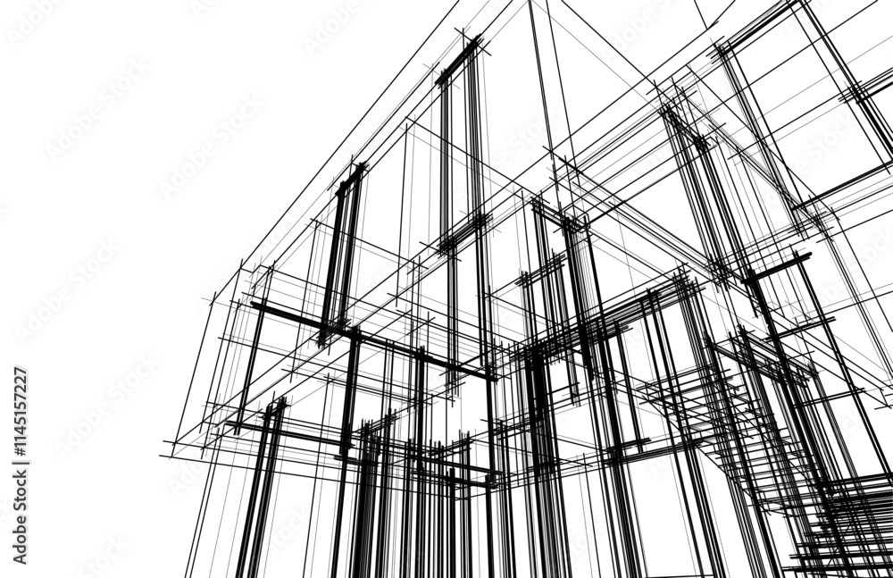 House sketch 3d rendering House sketch 3d rendering