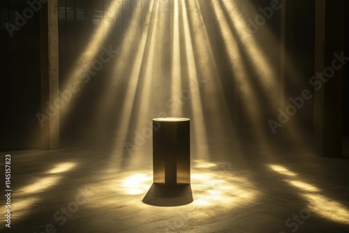 Wallpaper Mural Cylindrical object illuminated, sunbeams in dusty room. Torontodigital.ca
