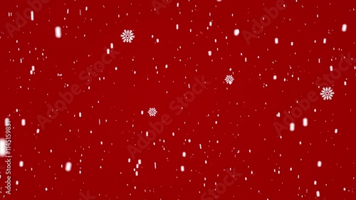 Snowfall on Soft Red Gradient Background Vector Illustration