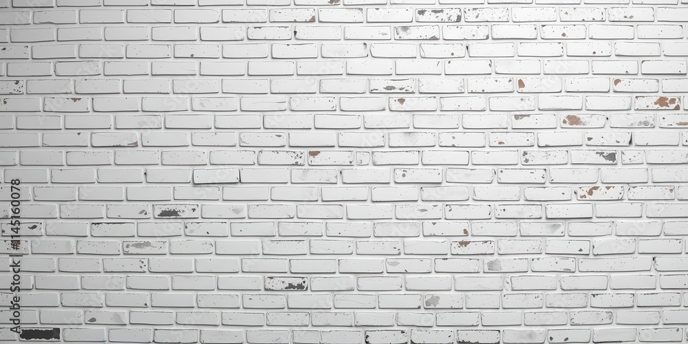 Obraz premium White grunge brick wall with distressed and weathered texture, perfect for urban, industrial, vintage backgrounds, grunge, vintage