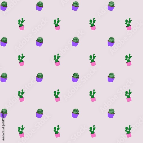 seamless pattern with cactuses