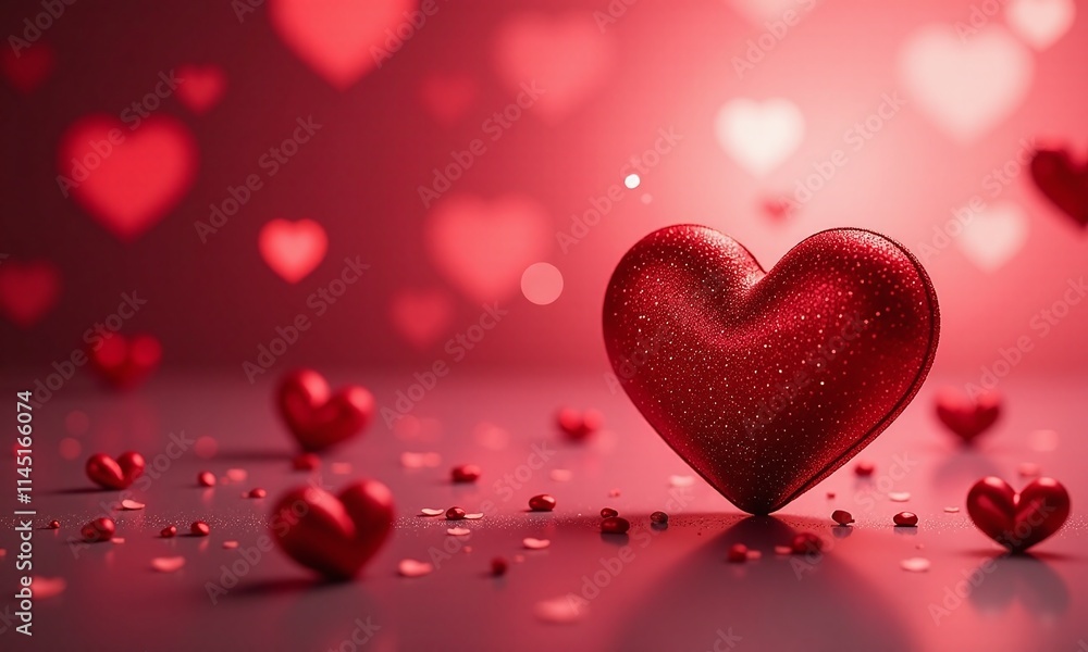 Valentine s Day background red hearts floating soft Valentine s Day background red hearts floating soft
