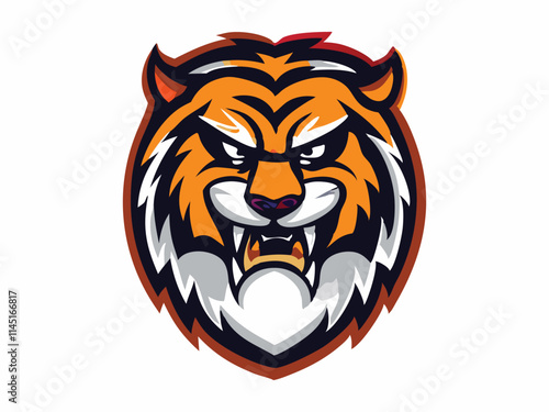 Tiger made of fur, mad crazy single crooked hideous waste ugly defective, raw, ragged, isolated on white