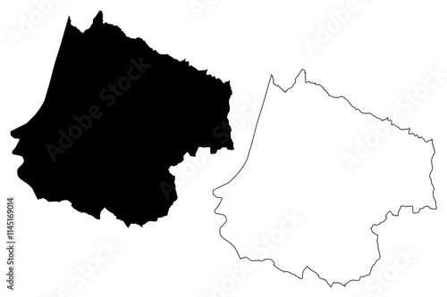 Rozaje Municipality (Montenegro, Municipalities of Montenegro) map vector illustration, scribble sketch Rozaje map photo