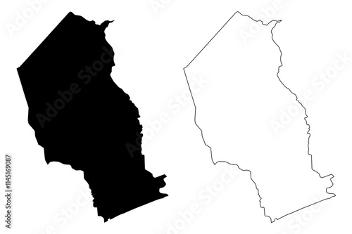 Gaza Province (Provinces of Mozambique, Republic of Mozambique) map vector illustration, scribble sketch Gaza map