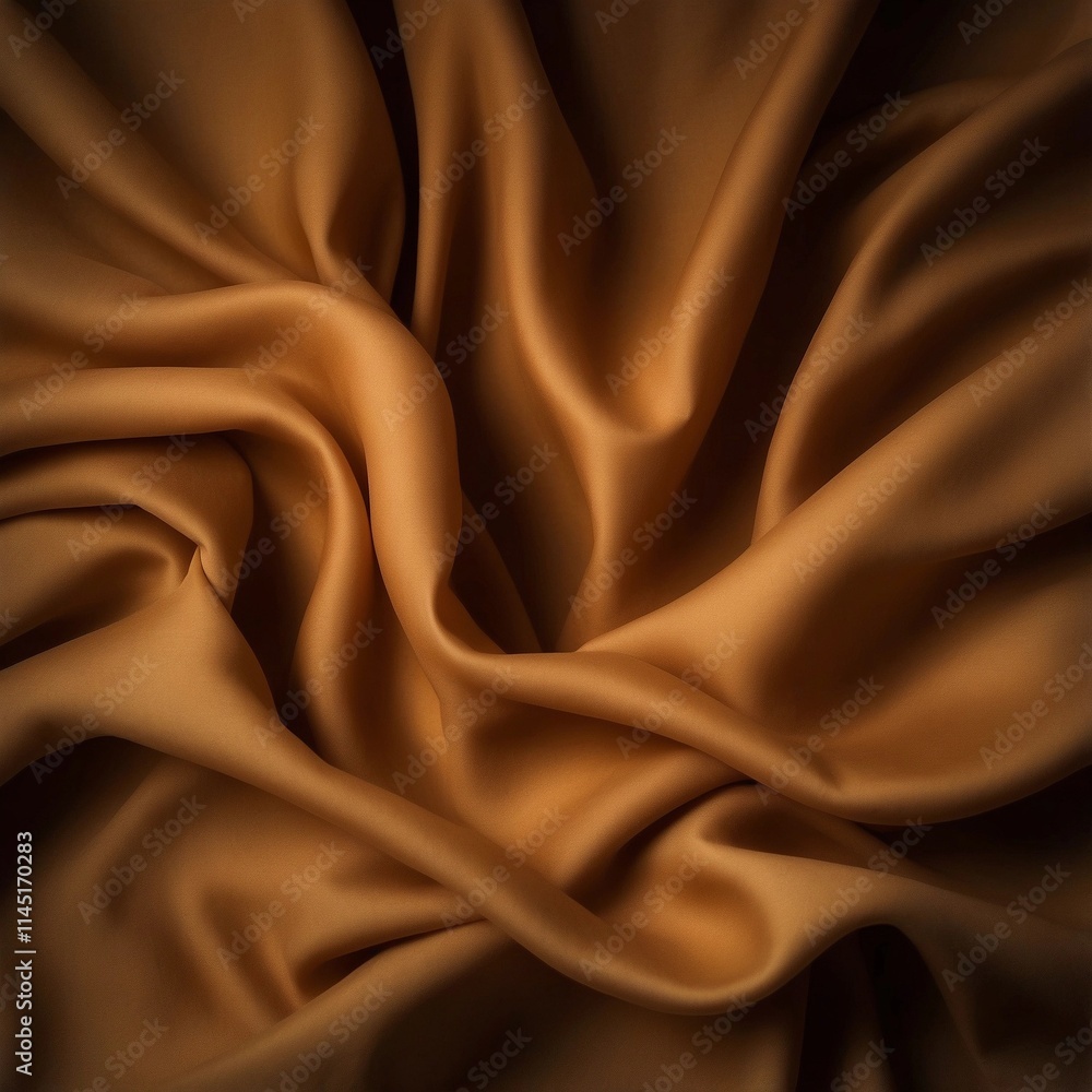 Fototapeta premium silk fabric background in pantone 2025 color of the year mocha mousse