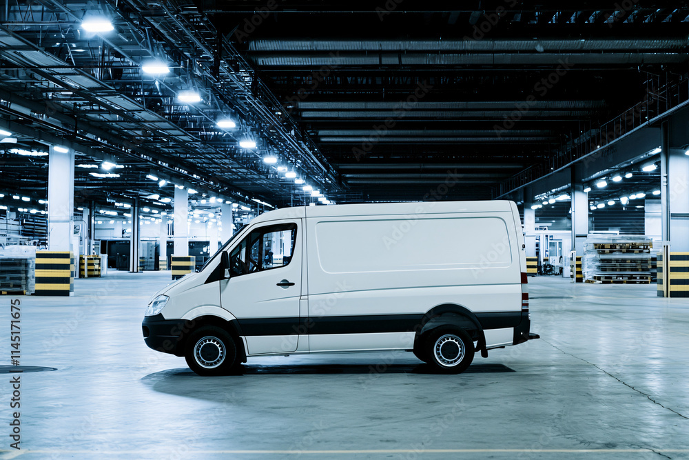 branded refrigeration vehicle in modern warehouse