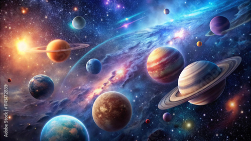 Planet with space
