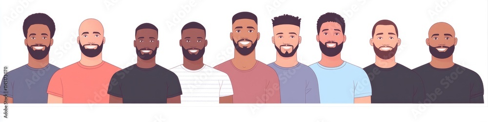 Joyful Group of Diverse Men Standing Together in Unity During a Workshop Joyful Group of Diverse Men Standing Together in Unity During a Workshop