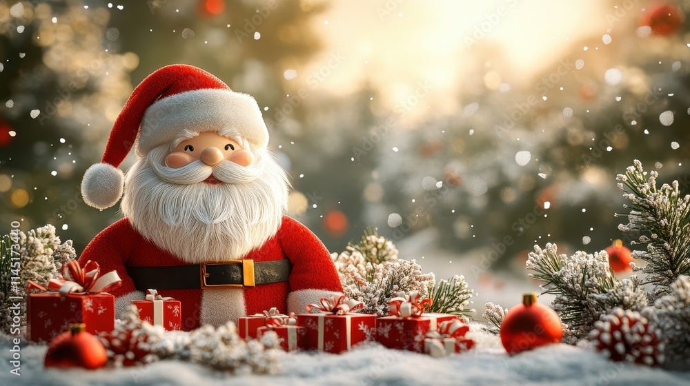 Abstract december 25 chrismas calender with santa claus and christmas gifts background Abstract december 25 chrismas calender with santa claus and christmas gifts background