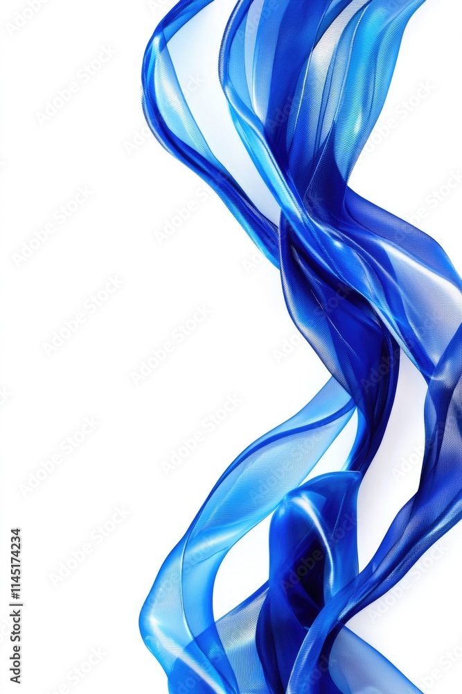 Elegant Blue Ribbon Frame Design for Celebrations and Anniversaries on Crisp White Background Elegant Blue Ribbon Frame Design for Celebrations and Anniversaries on Crisp White Background