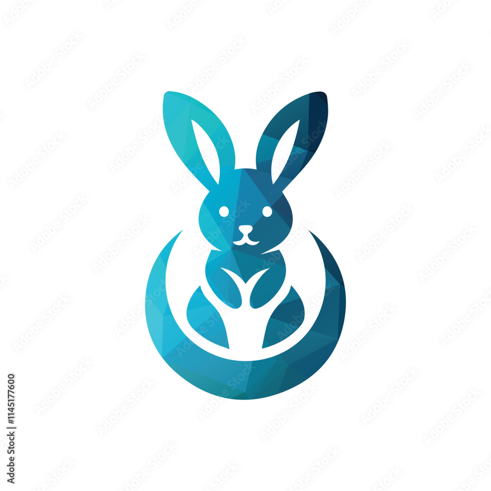 Obraz premium Rabbit Logo Design Vector Illustration