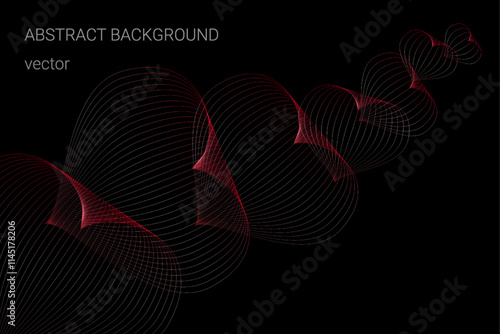 abstract hearts on black background, quiet confession in love