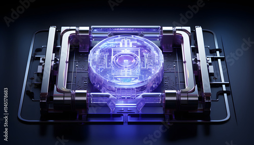 Cyber security and online data protection on internet. Cybersecurity, privacy, network technology. Encrypted data, holographic secure access system interface with lock icon.
