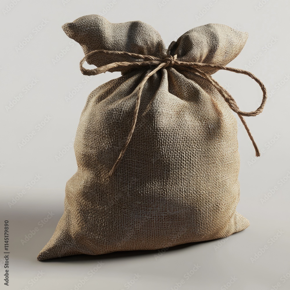 Realistic 3D Illustration of Wealth: Detailed Money Sack Render with Rich Texture Realistic 3D Illustration of Wealth: Detailed Money Sack Render with Rich Texture
