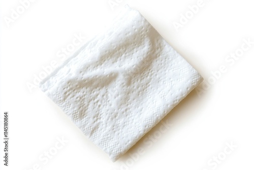 Single Wet Wipe on a Clean White Background, Top View with No Other Objects