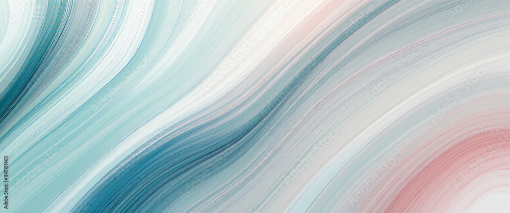 Teal and coral lines intertwining and flowing gracefully, forming a dynamic wave pattern against a soft, light background, evoking a sense of fluidity and motion. Teal and coral lines intertwining and flowing gracefully, forming a dynamic wave pattern against a soft, light background, evoking a sense of fluidity and motion.