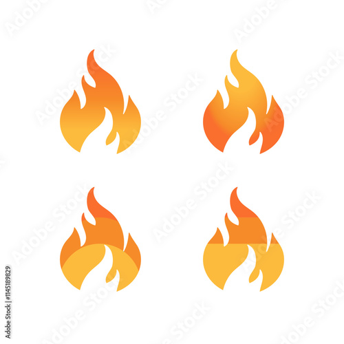 Fire icon. Red flame icon on white background. Vector.