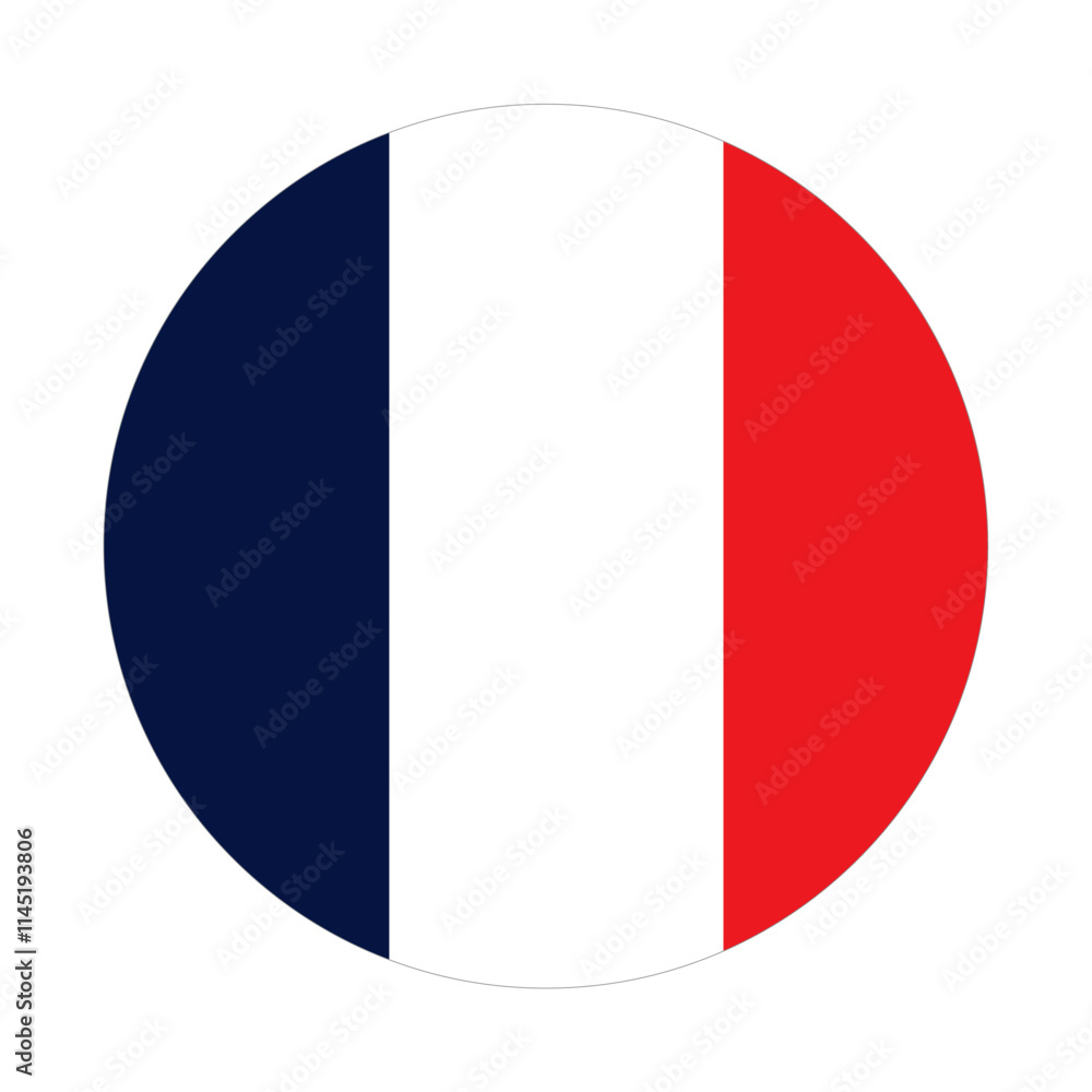 France round Flag icon. Round flag of france icon design, vector illustration France round Flag icon. Round flag of france icon design, vector illustration