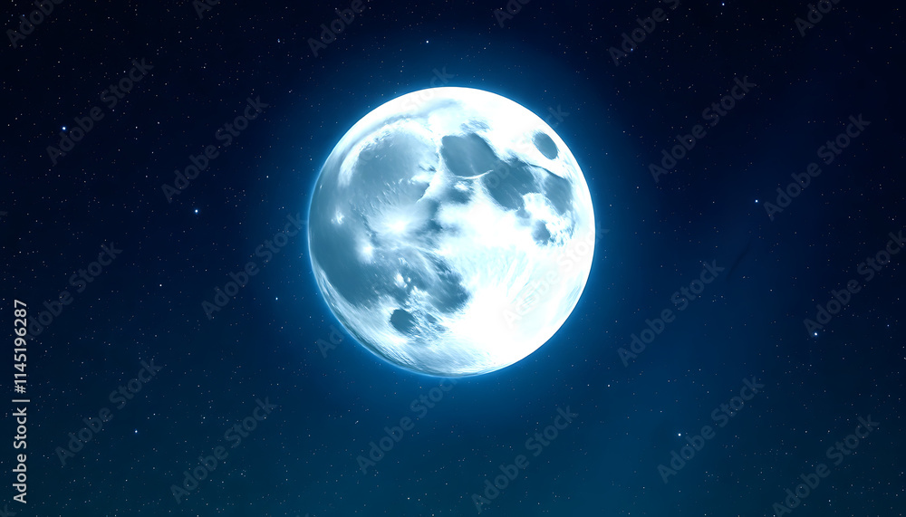 Fototapeta premium Circle of the galaxy moon, hyperrealism, with white tones