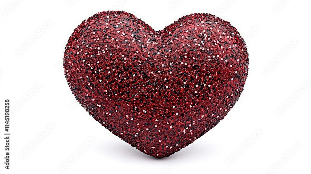 Red glitter heart isolated on white background. Red glitter heart isolated on white background.