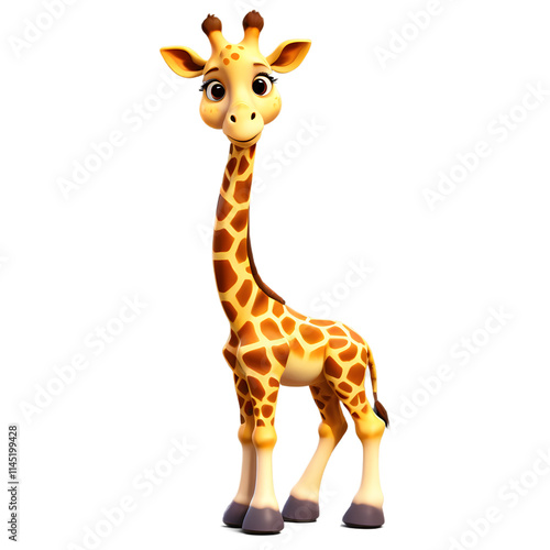 Friendly baby giraffe illustration photo