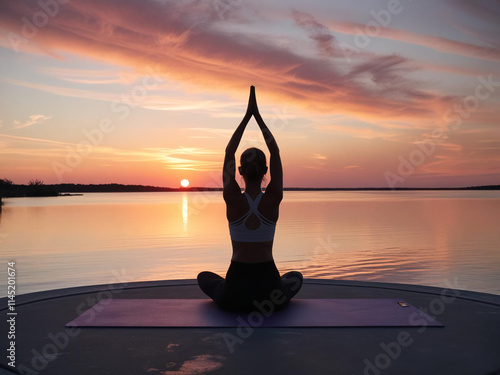 yoga in the sunset