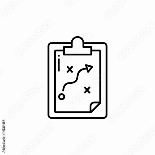 football soccer tactics clipboard icon sign vector