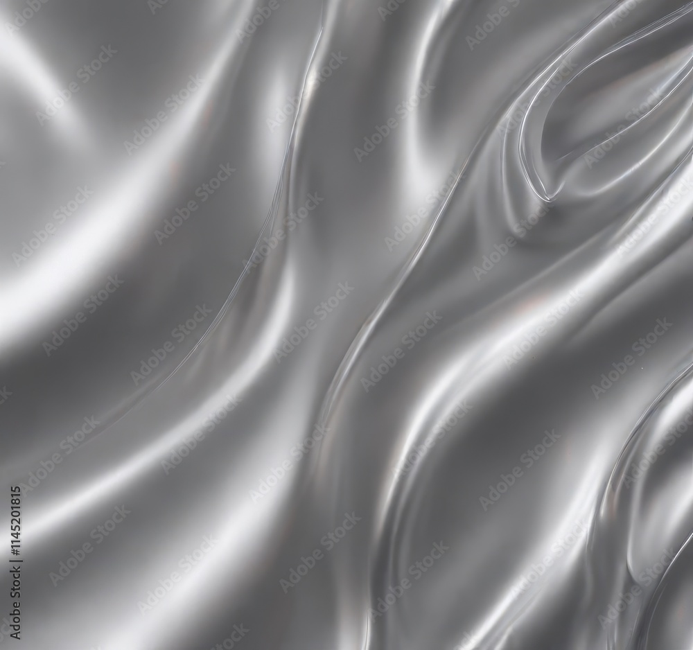 Fototapeta premium Abstract silver backdrop, smooth flowing lines, contemporary, smooth texture
