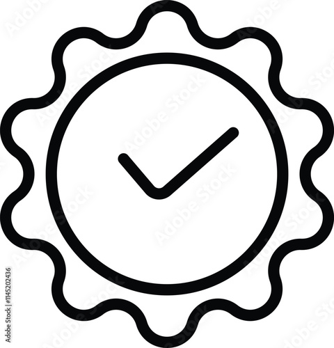 Simple black checkmark symbol for intuitive interface design and task completion