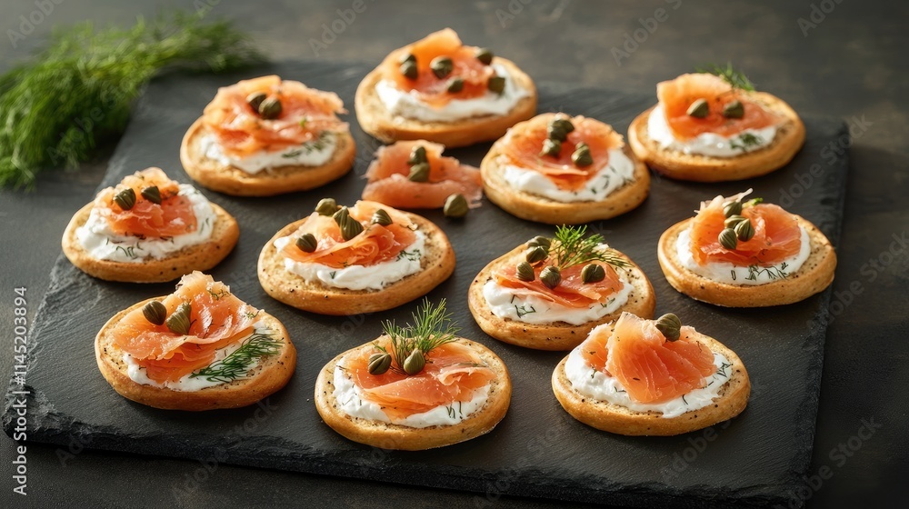 Delicious Smoked Salmon Canapés with Cream Cheese and Capers Delicious Smoked Salmon Canapés with Cream Cheese and Capers