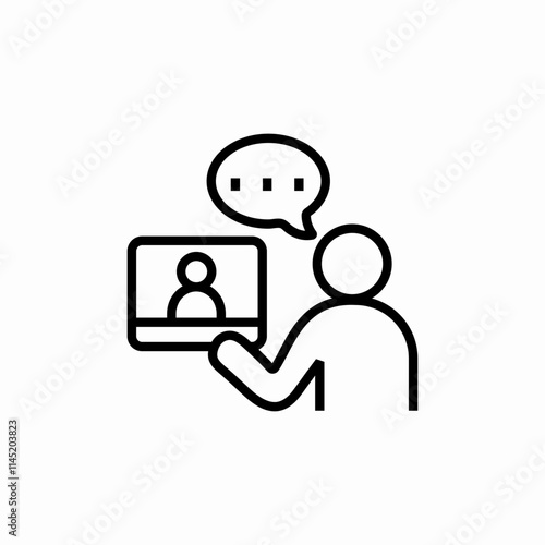 video chat online icon sign vector