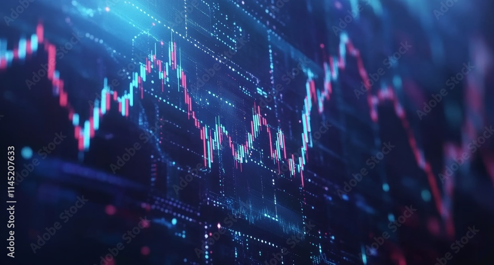 Fototapeta premium The investment finance chart, stock market business chart, and exchange financial growth chart are all included in this article.