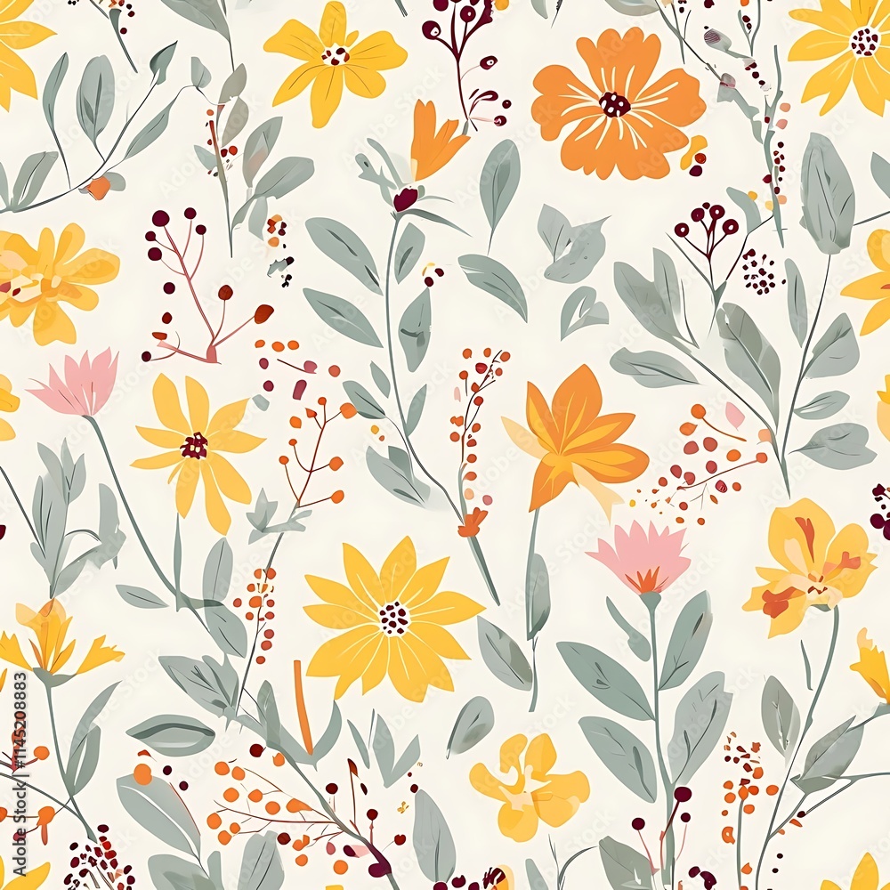 seamless floral background Seamless Patterns