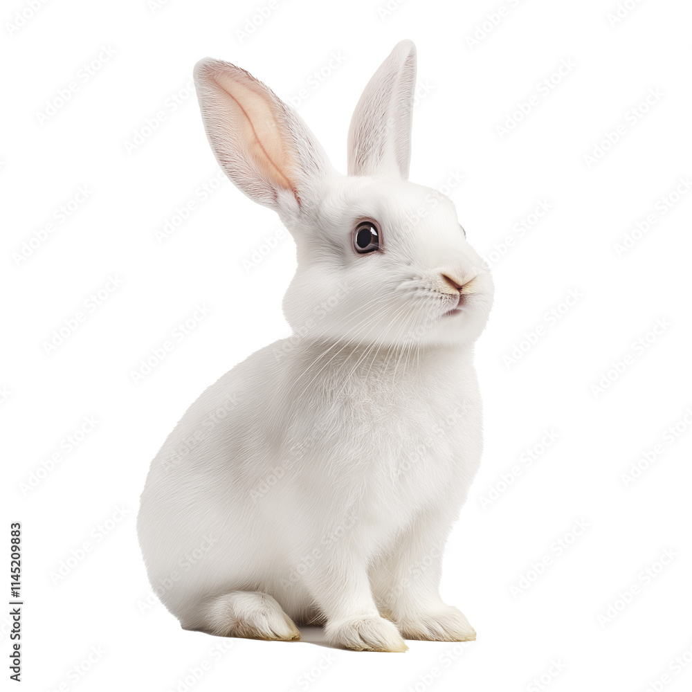 Fototapeta premium white rabbit isolated on white