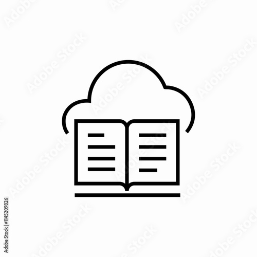 cloud e book icon sign vector